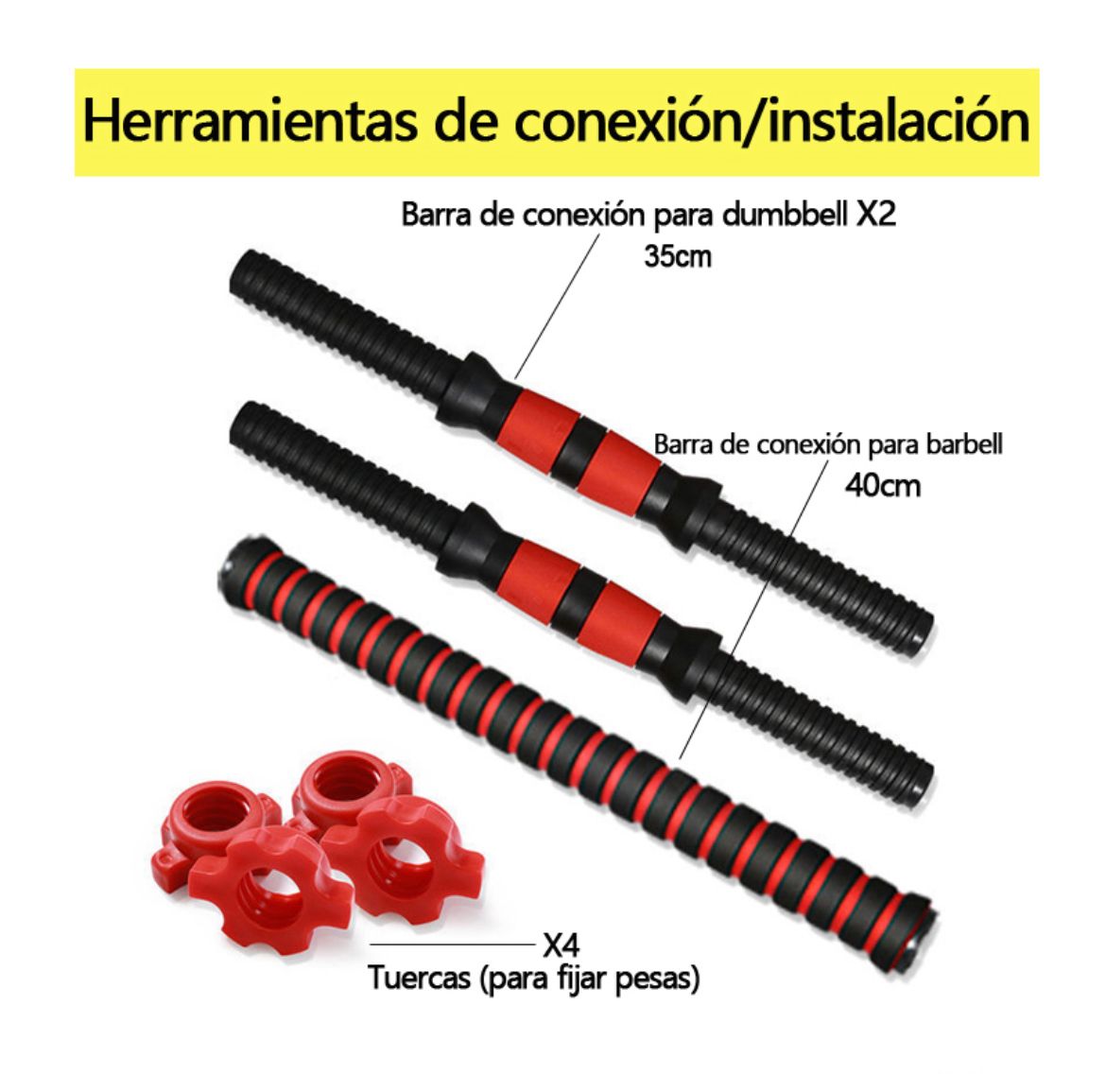 Set Mancuernas Y Barra Unibles 15kg