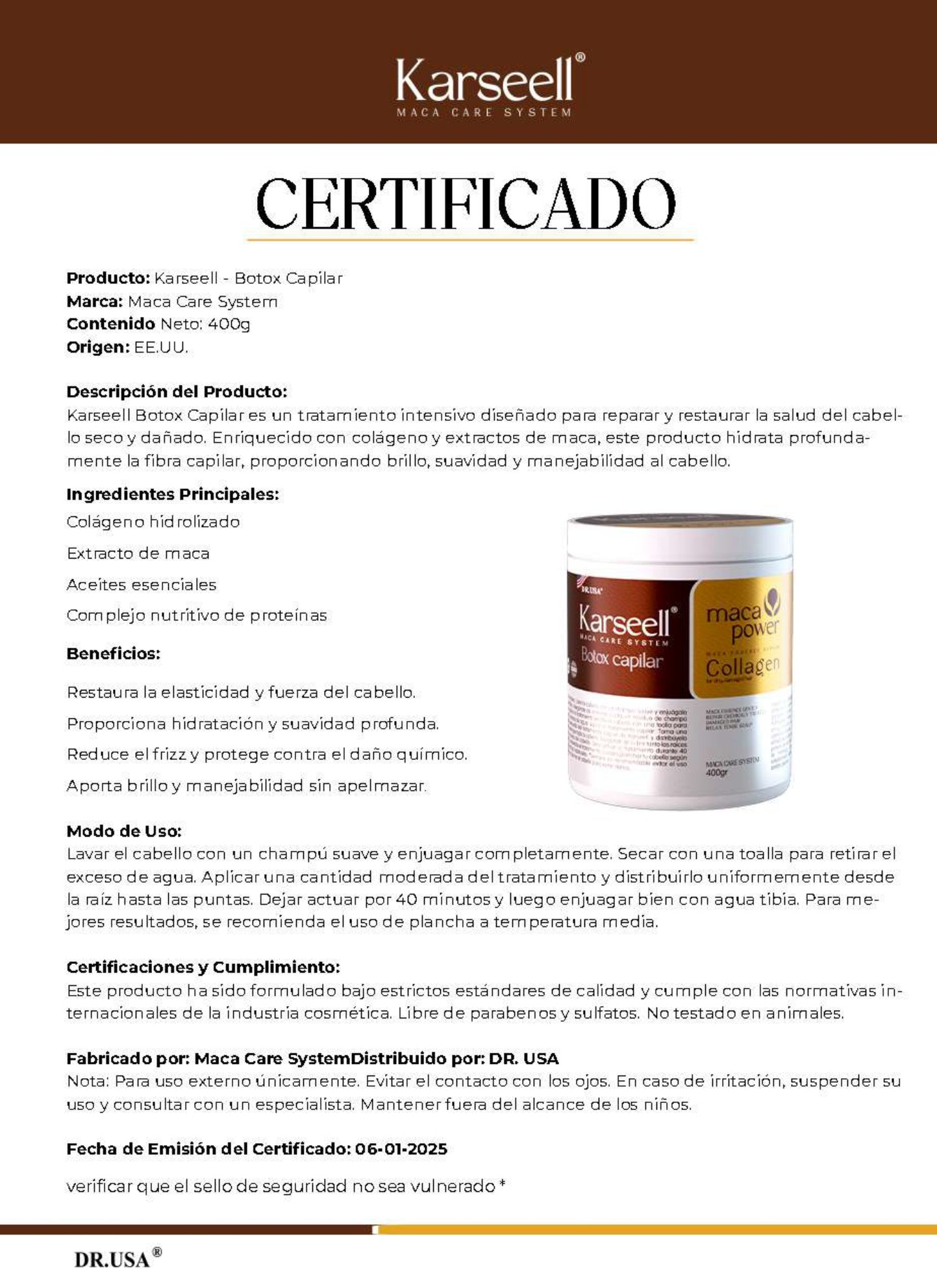 KARSEELL BOTOX CAPILAR